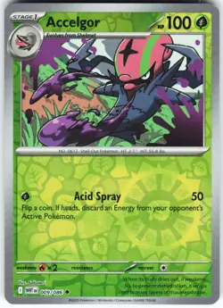 Accelgor 009/086 Pokemon SV: White Flare Reverse Holo Uncommon NM - Image 1