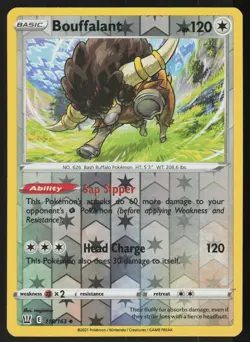 Bouffalant 118/163 Uncommon Battle Styles Pokemon Reverse Holo Lightly Played - Image 1