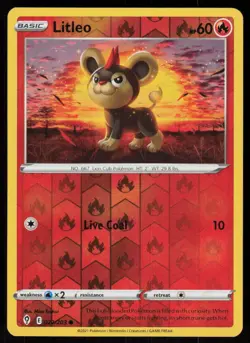 Litleo 022/203 Common Evolving Skies Pokemon Reverse Holo Lightly Played - Image 1