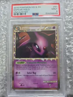 Espeon Prime 81/90 Undaunted Holo Ultra Rare English 100 HP Pokemon TCG PSA 9 - Image 1