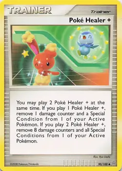 Poke Healer + (Feat Buneary, Piplup) Pokemon Uncommon 2008 Stormfront 90/100 LP - Image 1