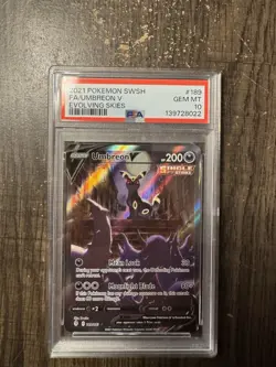 Pokemon Umbreon V Evolving Skies Full Alt Art #189 PSA 10 Gem Mint - Image 1