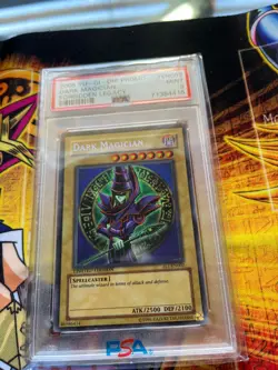 2005 KONAMI YU-GI-OH FORBIDDEN LEGACY DARK MAGICIAN FL1-EN002 HOLO PSA 9 - Image 3