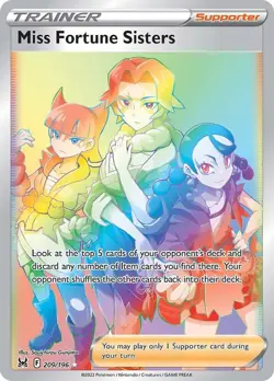 Miss Fortune Sisters (Secret) SWSH11: Lost Origin 209/196 NM - Pokemon TCG - Image 1