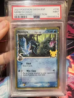 Pokemon Mimikyu (Delta Species) SWSH136 Sword & Shield Promo Holo 2021 PSA 9 - Image 1