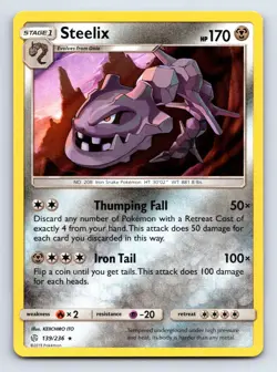 Steelix 139/236 Holo Rare Cosmic Eclipse Pokemon Holo Lightly Played - Image 1