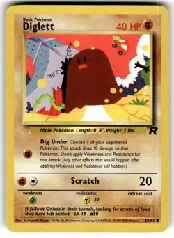 2000 Pokemon - Team Rocket Diglett #52/82 - Image 1