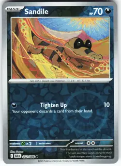 Sandile 057/086 Pokemon SV: Black Bolt Reverse Holo Common NM - Image 1