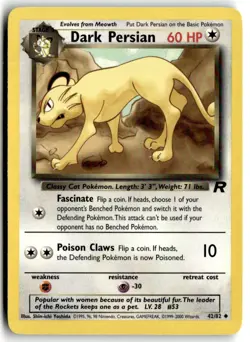 2000 Pokemon - Team Rocket Dark Persian #42/82 - Image 1