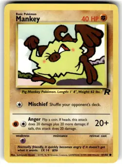 2000 Pokemon - Team Rocket Mankey #61/82 - Image 1