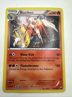 Blaziken HOLO RARE 17/108 BW Dark Explorers Pokemon 2012 - Image 1