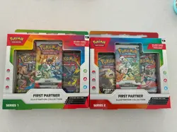 Pokemon TCG First Partner Illustration Collection Series 1 and 2 Sealed Set - Image 1