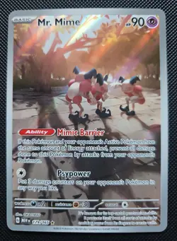 Pokemon TCG Mr. Mime 179/165 Scarlet & Violet 151 Illustration Rare Holo 90HP - Image 1