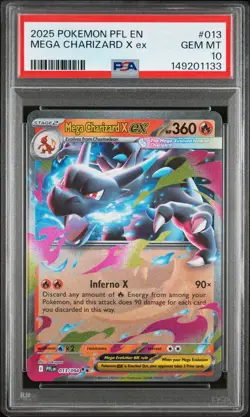 Mega Charizard X ex 013/094 Pokemon Phantasmal Flames PSA 10 - Image 1