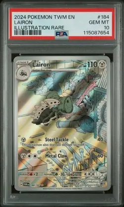 Pokemon Lairon Twilight Masquerade 184/167 Illustration Rare PSA 10 - Image 1