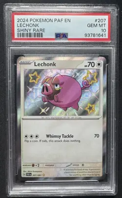 2024 Pokemon Paldean Fates Shiny Rare Lechonk #207 PSA 10 - Image 1
