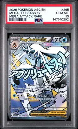 2026 POKEMON ASC EN-ASCENDED HEROES MEGA ATTACK RARE MEGA FROSLASS EX PSA 10 - Image 1