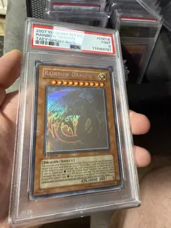 YuGiOh 2007 TAEV-EN006 Rainbow Dragon PSA 9 1st Edition Ghost Rare English - Image 2