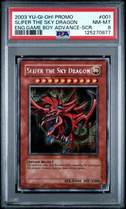 2003 Yugioh! GBI-001 Slifer the Sky Dragon Secret Rare PSA 8 - Image 1