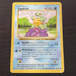 Squirtle [Shadowless] #63 Pokemon TCG Base Set HP - Image 1