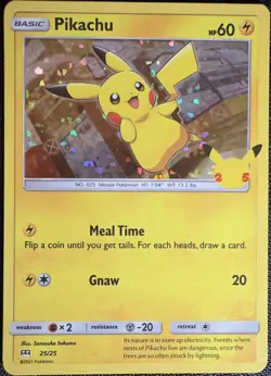 2021 Pokemon McDonald's 25th Aniv PIKACHU Holo NEAR MINT OR BETTER 25/25 - Image 1