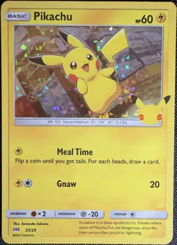 2021 Pokemon McDonald's 25th Aniv PIKACHU Holo NEAR MINT OR BETTER 25/25 - Image 2