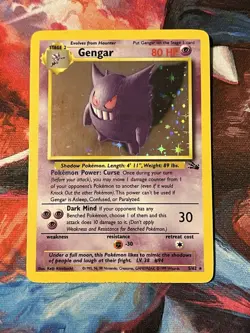 Pokemon TCG Gengar 5/62 Fossil Holo Rare Card Vintage WOTC - NM/LP - Image 1