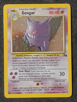 Pokemon TCG Gengar 5/62 Fossil Holo Rare Card Vintage WOTC - LP/MP - Image 1