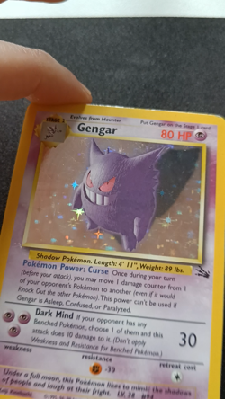 Pokemon TCG Gengar 5/62 Fossil Holo Rare Card Vintage WOTC - LP/MP - Image 2