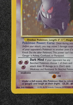Pokemon TCG Gengar 5/62 Fossil Holo Rare Card Vintage WOTC - LP/MP - Image 5