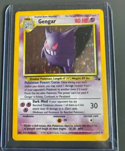 Pokemon Gengar TCG WOTC 5/62 Original Base Set Fossil Holo Rare Card - Image 1
