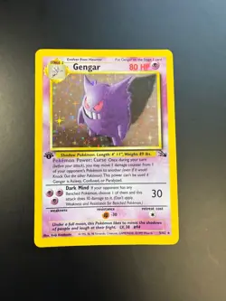 Pokemon Gengar 5/62 1st Edition Holo Fossil Card Excellent Condition - Image 1