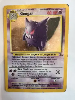 Pokemon TCG Gengar Fossil Holo Rare Card 5/62 HP - Image 1