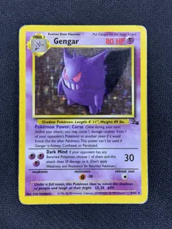 Pokemon TCG Gengar 5/62 Holo Fossil Rare Card Moderately Played - Image 1