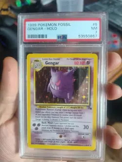 Gengar Holo Fossil 5/62 PSA 7 Pokemon Card - Image 1