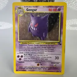 Gengar 5/62 Fossil Holo Pokemon TCG WOTC Card MP Vintage Holo - Image 1