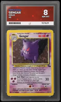 1999 - Gengar - Fossil - 5/62 - Holo ACE 8 Graded Pokemon Card - Image 1