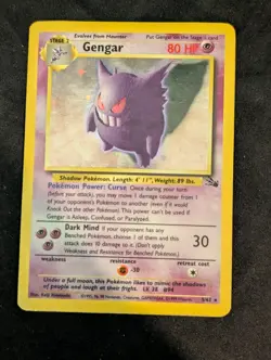 Pokemon TCG Gengar Fossil Holo Rare Card 5/62 MP to HP Condition - Image 1