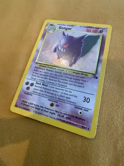 Pokemon Gengar TCG Fossil Holo Card 5/62 Vintage Trading Card With Swirl 🌀 - Image 3