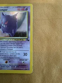 Pokemon Gengar TCG Fossil Holo Card 5/62 Vintage Trading Card With Swirl 🌀 - Image 4