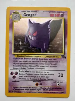 Pokemon Gengar TCG WOTC 5/62 Fossil Holo Card Very Good Condition - Image 1