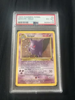 Pokemon TCG Gengar Fossil Holo Card 5/62 PSA 6 - Image 1