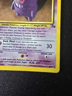 Gengar 1st First Edition Fossil Holo Card 5/62 Pokemon Card - Image 3