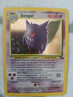 Pokemon TCG original Gengar Fossil Holo Card 5/62 Trading Card fantastic NM - Image 1