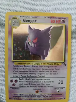 Pokemon TCG original Gengar Fossil Holo Card 5/62 Trading Card fantastic NM - Image 3