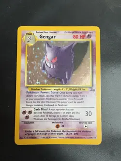 Pokemon TCG Gengar Holo Card Fossil 5/62 - Image 1