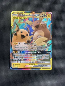 Pokemon TCG Raichu & Alolan Raichu GX 54/236 Unified Minds NM - Image 1