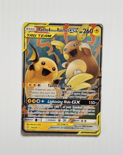 Raichu & Alolan Raichu GX 54/236 UR - Unified Minds - NM English Pokemon Card - Image 1