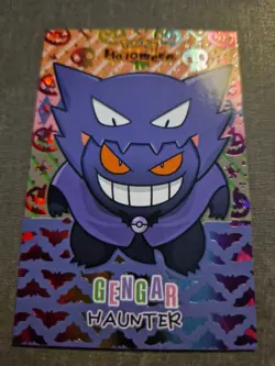 Pokemon Peru Exclusive Team Halloween Database Rainbow Card Gengar Haunter - Image 1