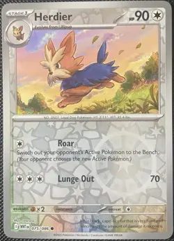 Herdier 075/086 Sv: White Flare Reverse Holo - Pokemon Card - Image 1
